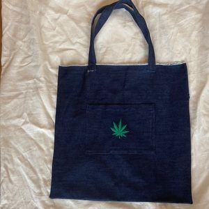 Brand New! Cannabis Leaf Denim Tote